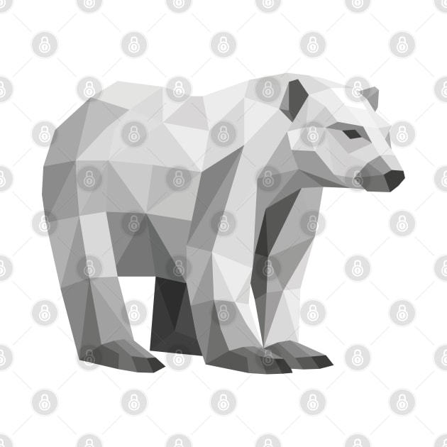 Geometric Grey Polar Bear by shaldesign