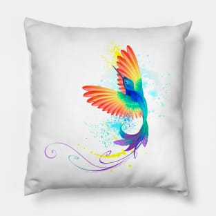 Splendid Rainbow Hummingbird Pillow