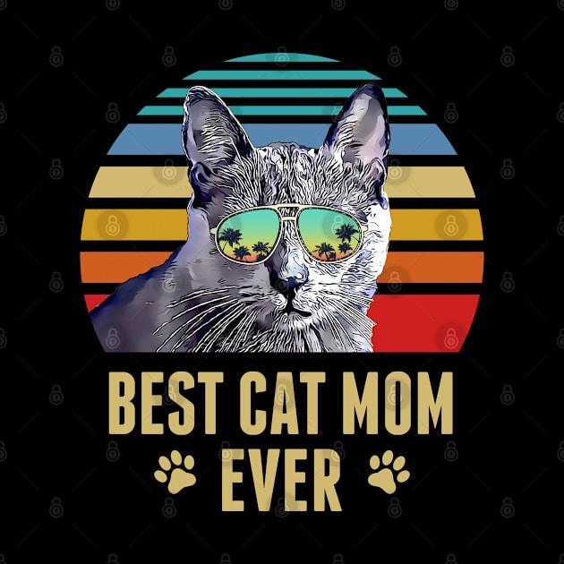 Korat Cat Best Cat Mom Ever Retro Beach Vibe by TheBeardComic