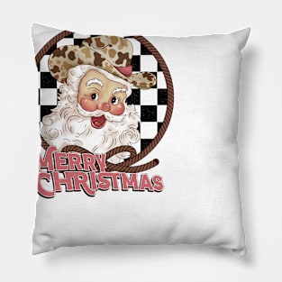 Cowboy Santa Calus Retro Vintage Pillow