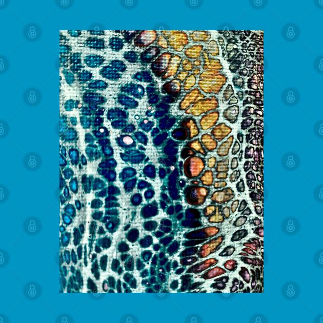 animal print acrylic cellular pour art by baksuart