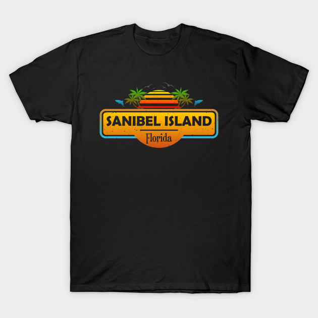 Discover Sanibel Island Beach Florida, Tropical Palm Trees Sunset - Summer - Sanibel Island - T-Shirt