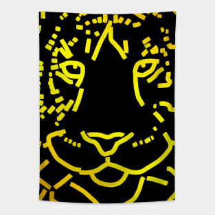 Yellow Tiger Face Tapestry