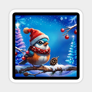 Sweet little and friendly christmas bird Magnet