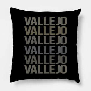 Gray Text Art Vallejo Pillow