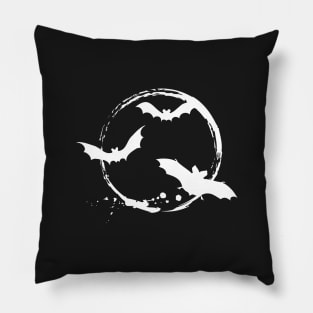 Halloween bats with white moon Pillow