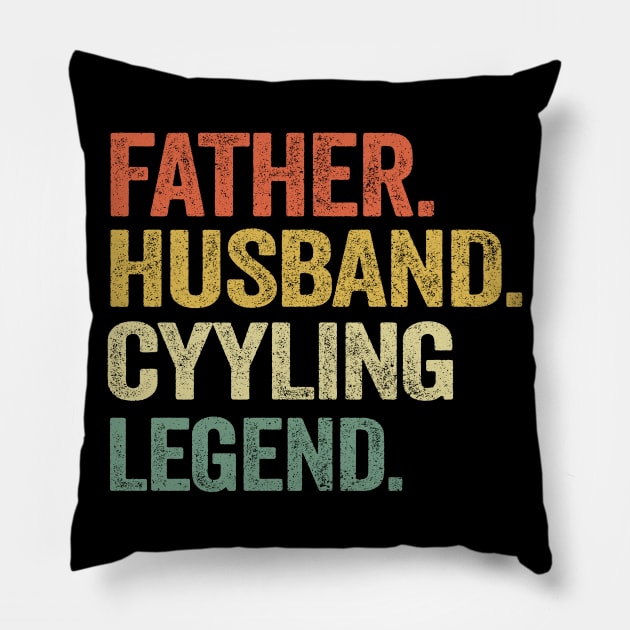 Father Husband Cycling Legend Cyclist Father´s Day Gift Pillow by Kuehni