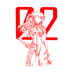 Asuka Langley Continuous Line Artwork T-Shirt