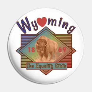 Vintage Wyoming Equality State American Bison Pin