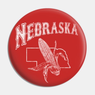 Vintage Nebraska Design with state and corn image Pin