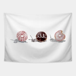 Toasted Mauve Donut Snails Watercolor Tapestry