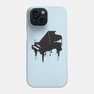 Grand piano. Watercolour with drips, Phone Case