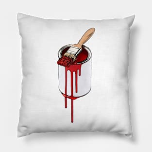 Painter Decorator Paintbrush Dripping Red Paint Diy Site Pillow