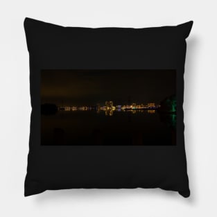 Skyline of the city of Almere at night Pillow