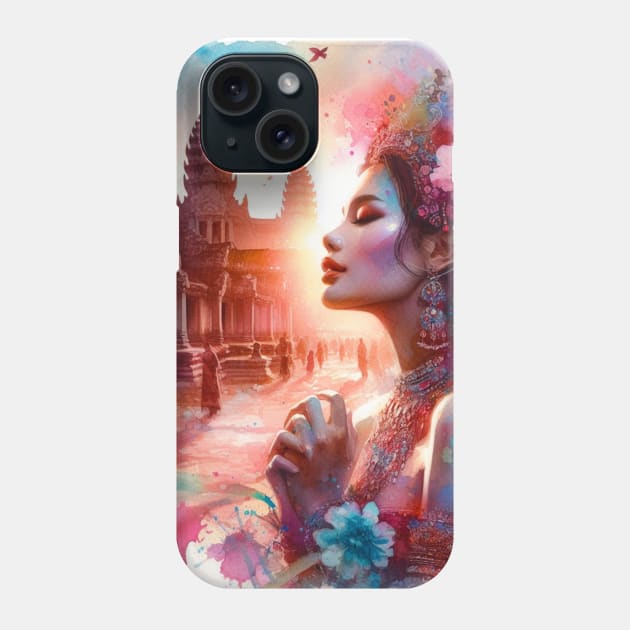 Angkor Wat Priestess Phone Case by ERArts