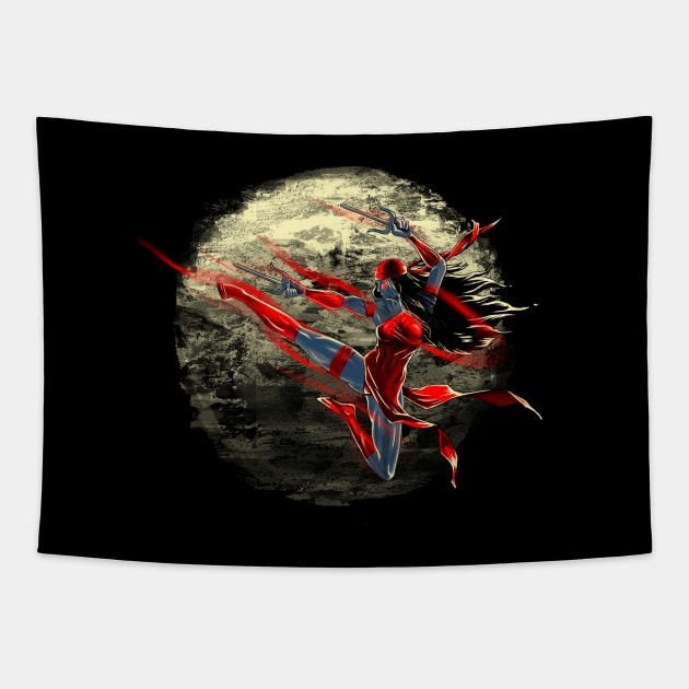 Elektra Ninja Warrior Tapestry by Ionfox