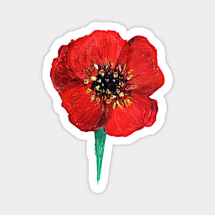 Red poppy flower, Floral Magnet
