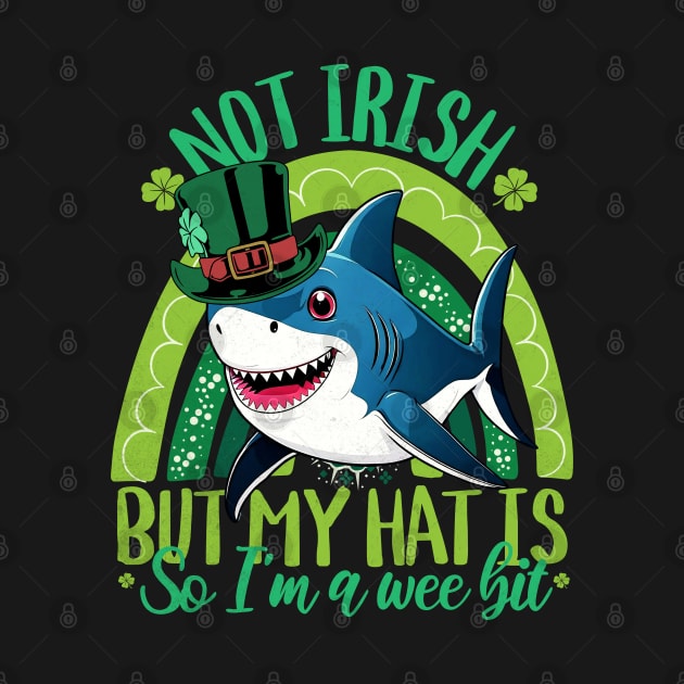 Not Irish But My Hat Is - Funny Shark St. Patrick's Day by alcoshirts