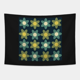 mid century modern abstract geometrical flower pattern Tapestry