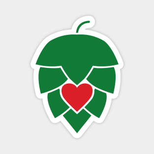 Beer Hops With Heart Magnet