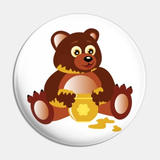 Bear Eating Honey Pin