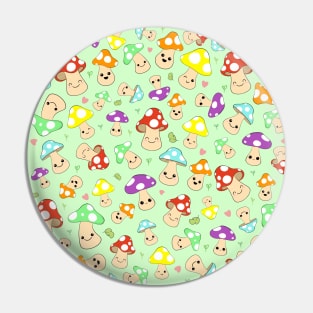 Kawaii Mushrooms Pattern Pin
