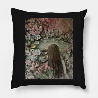 Girl by the Pond - original color Pillow