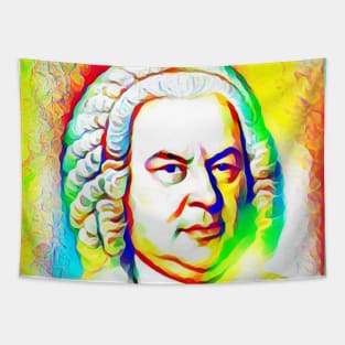 Johann Sebastian Bach Colourful Portrait | Johann Sebastian Bach Artwork 10 Tapestry