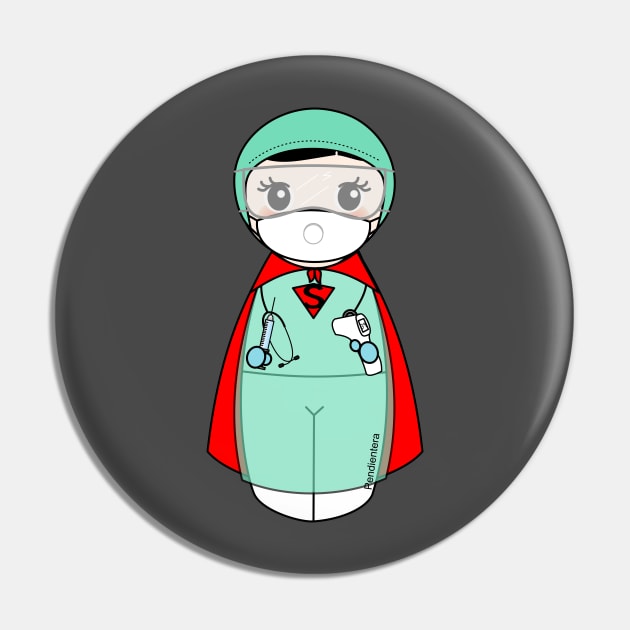 Kokeshi Nurse Superheroine Pin by Pendientera