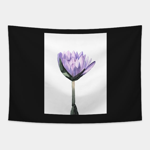 Water Lily Watercolor Painting Tapestry by Sandraartist