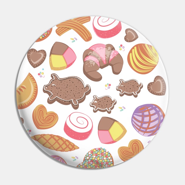 Mexican Sweet Bakery Frenzy // white background pastel colors pan dulce Pin by SelmaCardoso