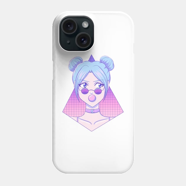 Bubblegum Pastel Anime Girl Phone Case by Kay Bella Creative