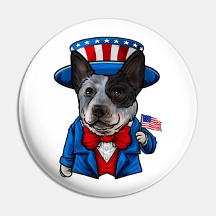 Fourth of July Australian Cattle Dog Pin