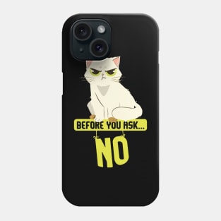 Before You Ask No Cat Mature Content Phone Case