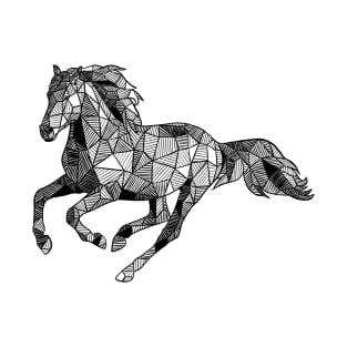 Running Horse Geometric Sketch T-Shirt