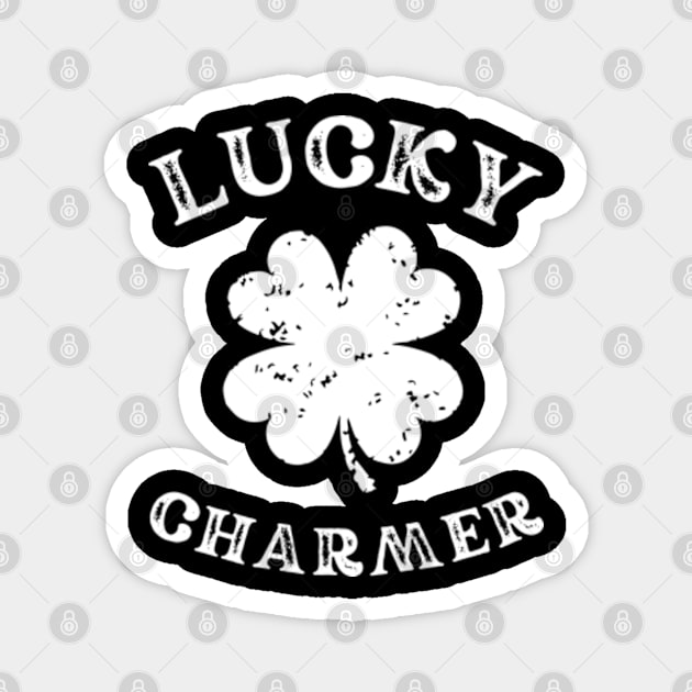 Vintage LUCKY CHARMER Shamrock Shirt St Patrick's Day Magnet by Shopinno Shirts