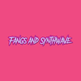 Fangs and Synthwave Long Violet Logo T-Shirt