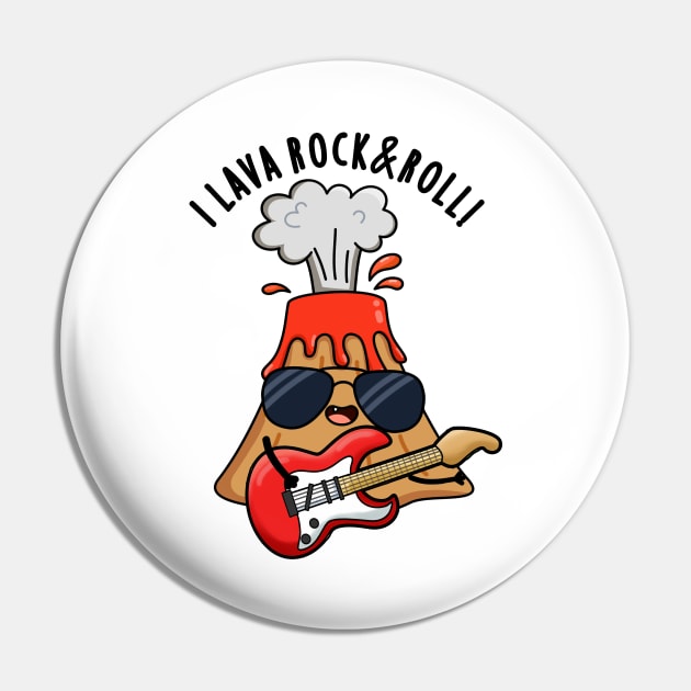 I Lava Rock And Roll Cute Volcano Pun Pin by punnybone