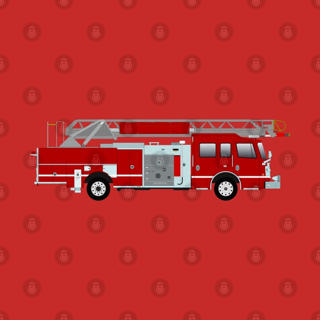 Red Fire Truck - Ladder by BassFishin