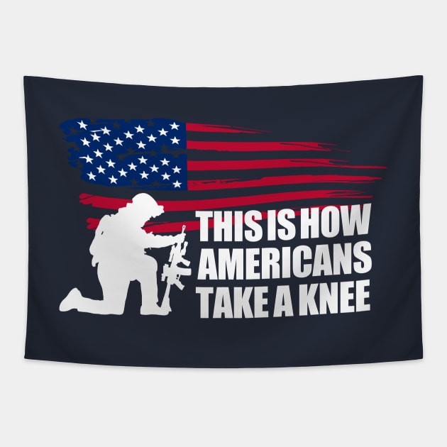 How Americans Take A Knee Tapestry by agedesign