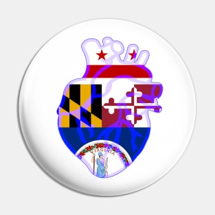 DMV Flag Heart Pin