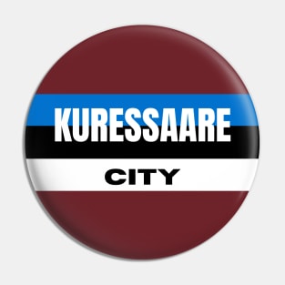 Kuressaare City in Estonia Flag Stripes Color Pin