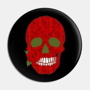 Rose Skull Pin