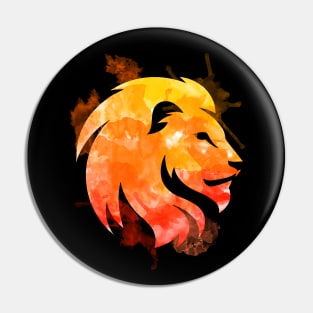 Lion Watercolor Lava Pin