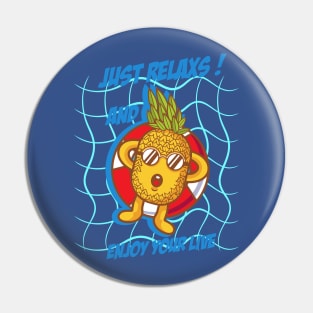 JUST RELAXS CARTOON Pin