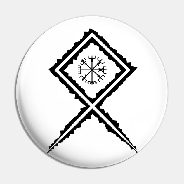 Vikings Norse Mythology Compass Pagan Asatru Magical Rune Pin by vikki182@hotmail.co.uk