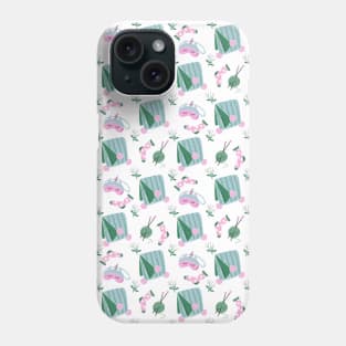 Cute pattern with Autumn and Winter cozy home elements Phone Case