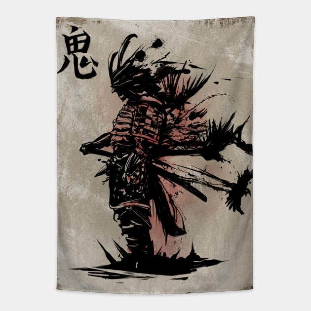 Samurai Warrior Bushido Tapestry by Dojaja