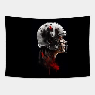 American Football Woman Tapestry