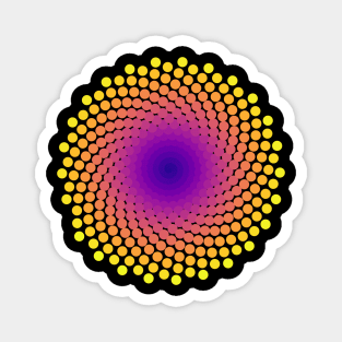 Dot Mandala | Light Sunset Yellow Red Blue Magnet